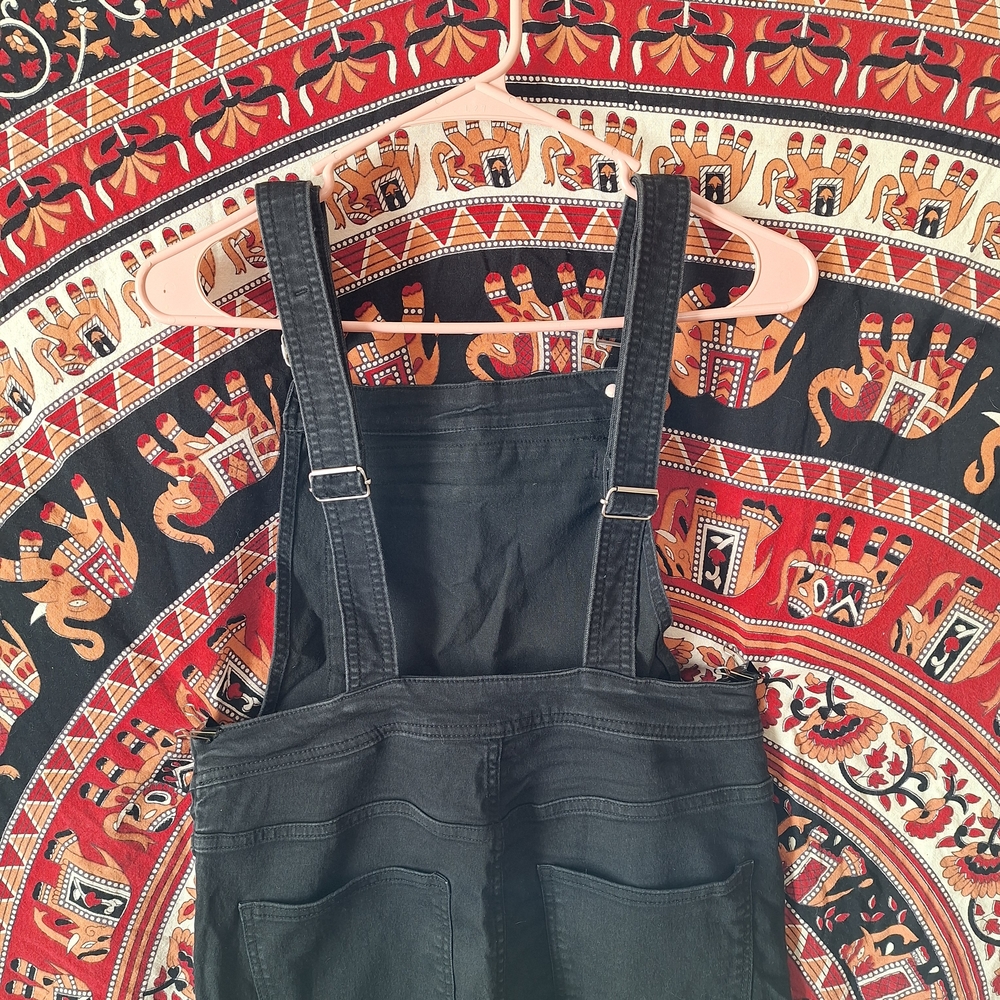 Divided Black Denim Skinny Leg Overalls - Picture 7 of 14